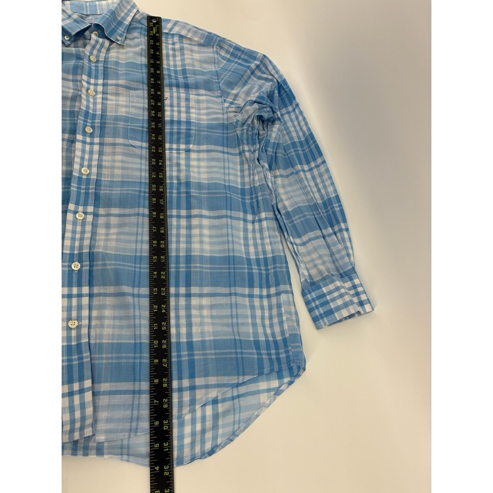 Vineyard Vines Tucker Shirt Large Blue Plaid Button Down Whale Logo 100% Cotton - Picture 6 of 7